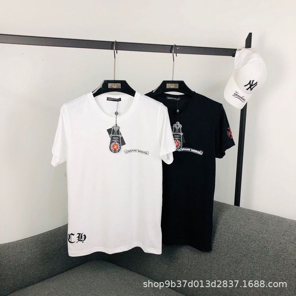 

cross heart ch 2020 fashion brand men's and women's same stretch cotton fabric the most fashionable t short sleeve series classic, White;black
