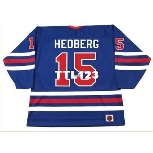 

421 #15 anders hedberg winnipeg jets 1974 wha tk home away home hockey jersey or custom any name or number retro jersey, Black