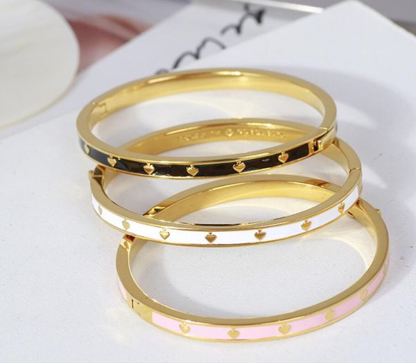 

tennis csxjd enamel peach heart openable bracelet, Golden;silver