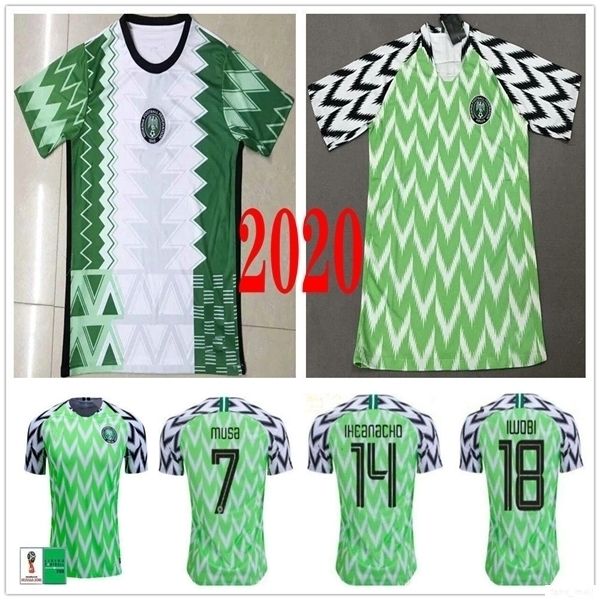 

2020 new thai soccer jerseys okocha ahmed musa mikel okechukwu iheanacho moses custom world cup home away football shirt, Black;yellow