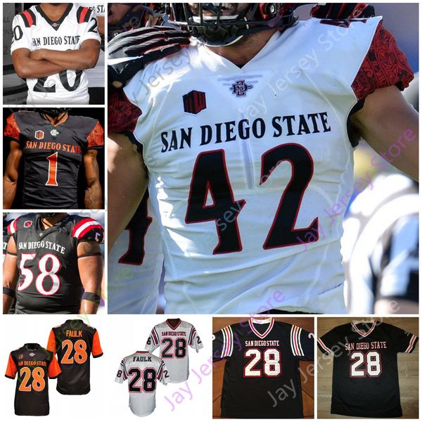 

san diego state aztecs football jersey ncaa college keshawn banks rashaad penny carson baker kaegun williams kothe richardson mcdonald, Black