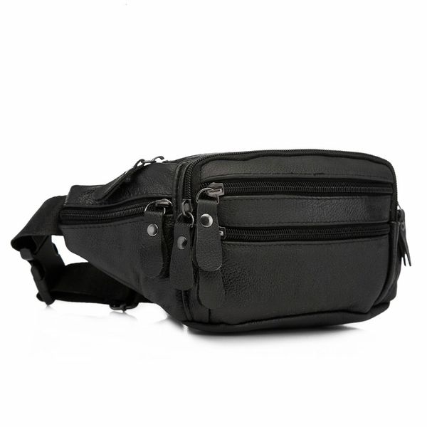 

new quality leather men casual fashion travel waist belt pack sling bag design 7" cell phone cigarette case pouch male