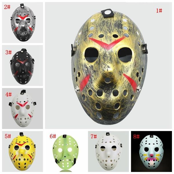 NOVITÀMaschere mascherate Maschera Jason Voorhees Venerdì 13 Film horror Maschera da hockey Spaventoso Costume di Halloween Cosplay Maschere per feste in plastica ZZF1314