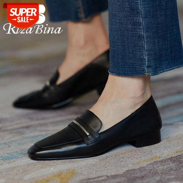 

rizabina new pumps woman real leather square toe women shoes classic fashion women shoes vacation ladies footwear size 33-40 #4w6b