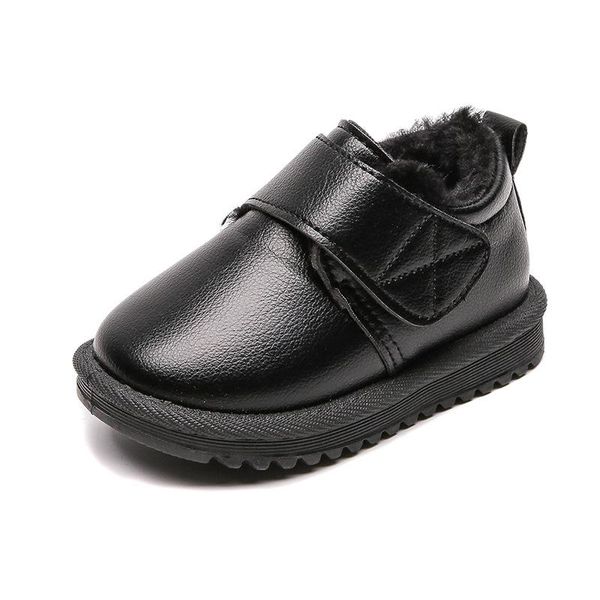 

flat shoes children leather autumn winter warm cotton boys casual flats kids black for wedding party fashion british, Black;grey