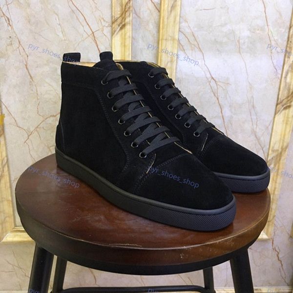 

2021 quality pairs design red bottom mens womens shoes boots luxe man spike red bottoms outdoor trainers high sneakers, Black