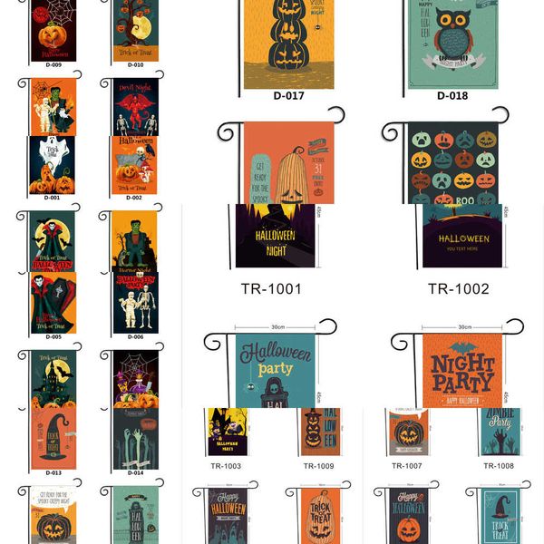 

pumpkin halloween outdoor flags garden ghost decoration bat flower print double side flag