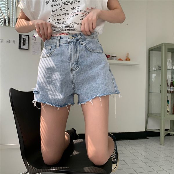 

2021 new light color summer korean style thin waist all-match border hole straight warm pants nyz0, Blue