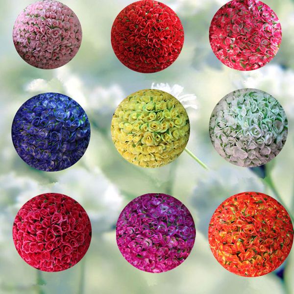 Bellissimi fiori Pomander Kissing Ball con foglie 12 