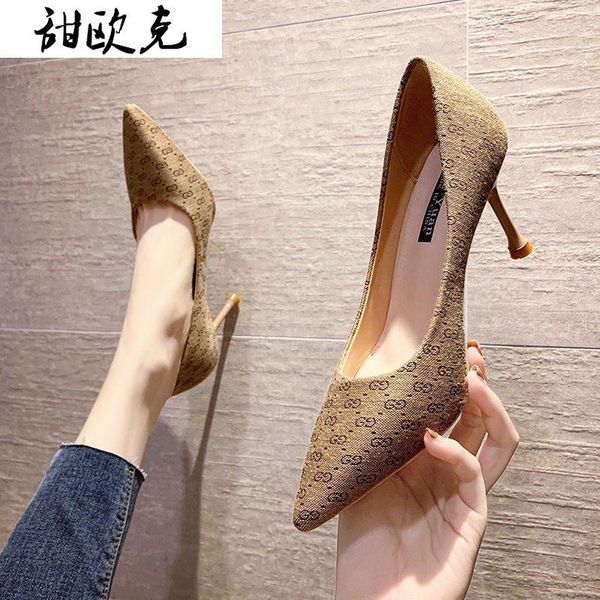 

2021 spring new pointed stiletto women's heel shoes fashion shallow mouth comfortable women's heel shoes women heels, Black