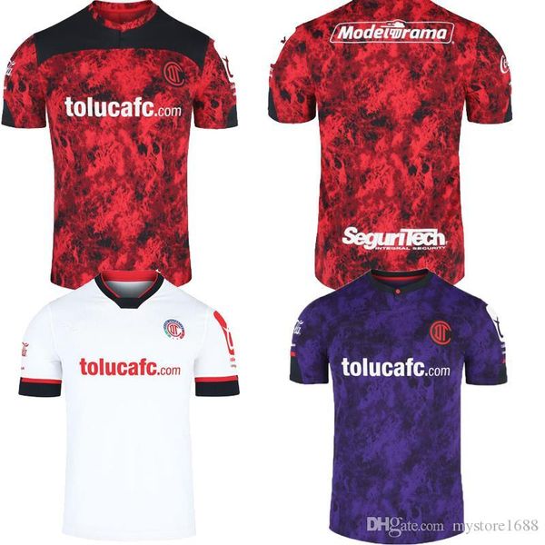 

liga mx 2020 2021 mexico deportivo toluca soccer jerseys home away 3rd 20 21 raÃºl lÃ³pez alexis canelo michael estrada football shirt 3xl, Black