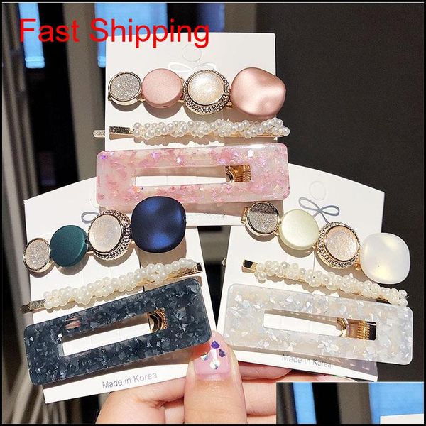 

1set=3pcs fashion acetate geometric colorful hair clips hair accessories for women elegant hairpins barrettes headbands headwear o2b8m xw3pv