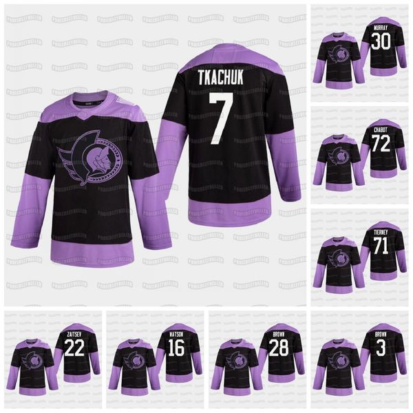 

womens tim stuetzle ottawa senators hockey fights cancer jersey brady tkachuk thomas chabot matt murray connor brown anderson hainsey, Black;red