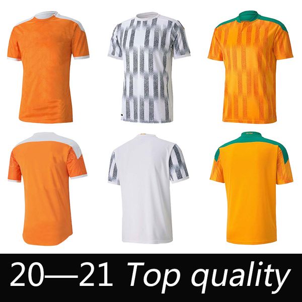 

cote d ivoire national team soccer jerseys ivory coast drogba zaha cornet men homme maillot de foot football man uniforms 2020 2021, Black;yellow