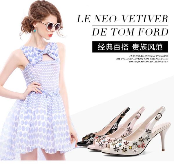 

2021 spring new summer sandals, fashionable women's shoes, high heels 34-43, Black