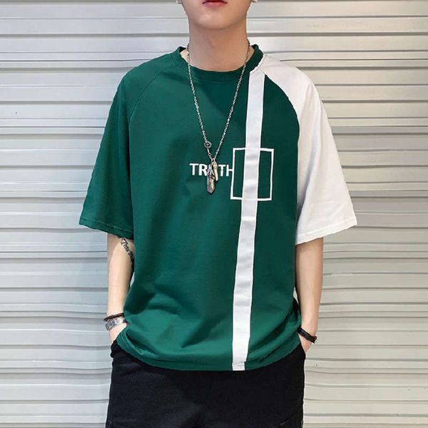 

ins style ultra trend short hip hop half loose 5-sleeve medium sleeve t-shirt for men, Black;gray