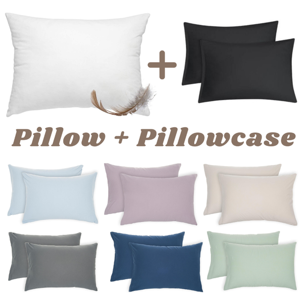 

pillow 100% cotton 50x70 pillowcase solid color cover rectangle inner white cushion insert silicone filled high quality