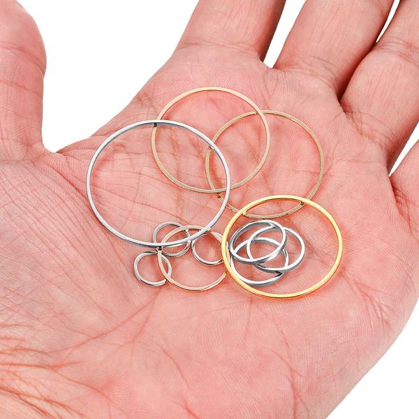 

20-50pcs round diameter 8-40mm hoops earring wires connectors closed rings for diy pendant jewelry making supplies accessories sqcqfx