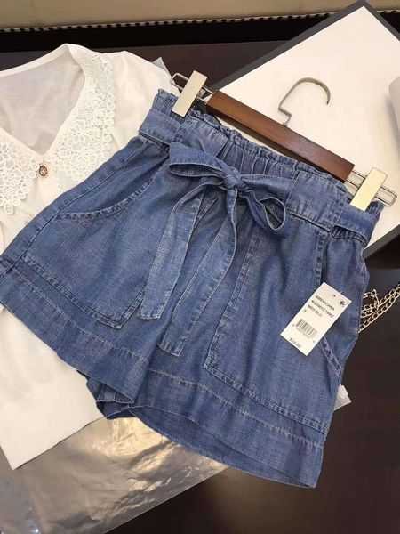 

super value welfare american single thin show leg long guest tencel denim shorts women's summer, Blue