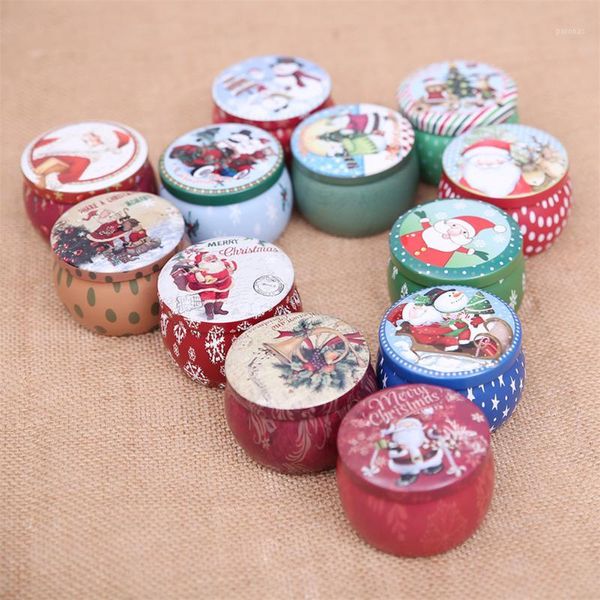 

gift wrap santa claus snowman mini tin box sealed jar packing boxes christmas candy kids random style delivery1