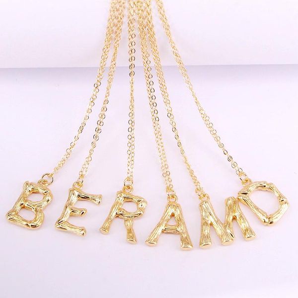 

pendant necklaces 6pcs, fashion metal filled letter charm quality, Silver