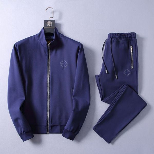 

billionaire sportswear set men 2021 winter thick new casual comfortable cotton zipper outdoor embroidery quality big size -3xl, Gray