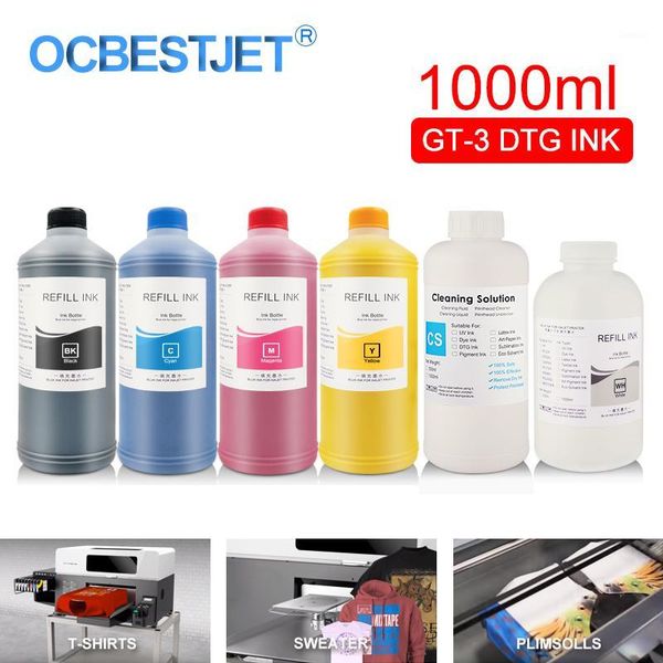 

ink refill kits gt-3 dtg textile bottle garment for brother gt-341 gt-361 gt-381 gt3 series direct to printer (6color optional)1