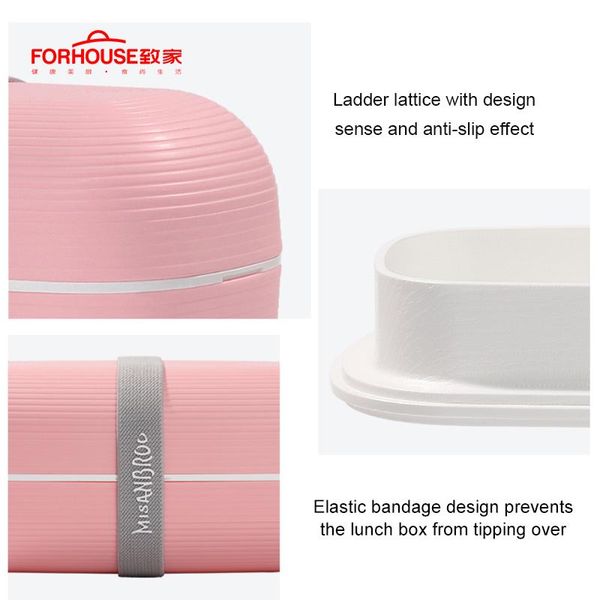 

1000ml macaron capsulelunch box food storage container bento microwavable portable picnic camping oval outdoor box for gift wmtasj