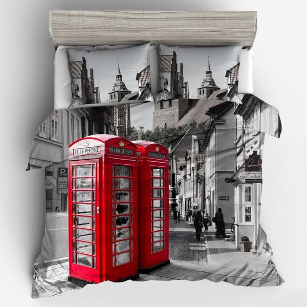 

bedding sets eternal memories, classic telephone booth set duvet cover twin full  king size -1 quilt -2 pillowcase
