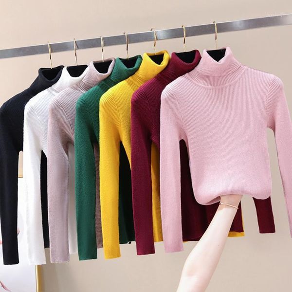 

2019 autumn winter women knitted turtleneck sweater casual soft -neck jumper fashion slim femme elasticity pullovers1, White;black