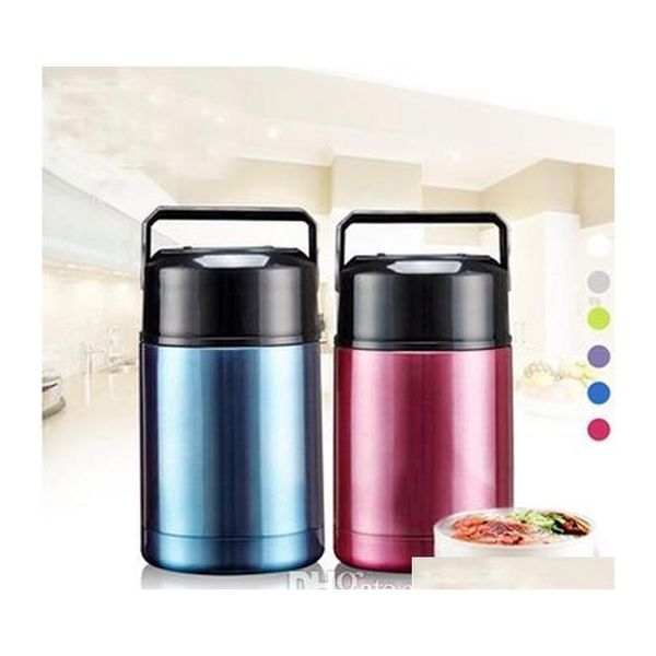 

new 1l large size thermal food jar stainless steel vacuum insulated thermo food container with hanld jllbhg bdefight