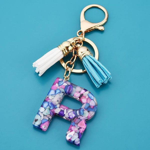 

1pcs alloy leather tassel key chain diy garments craft decorative accessories woman phone bag 26 letter tassels fringe pendants h wmtvih