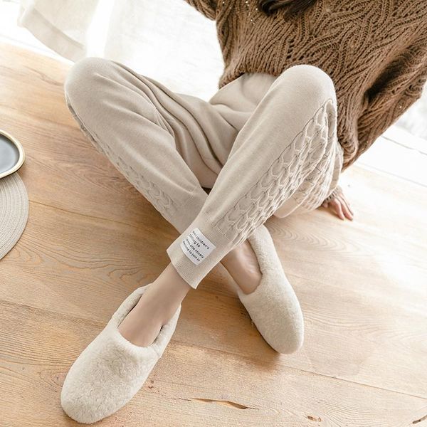 

women's pants & capris will twist yarn knitting warm spring loose nine points slacks web celebrity tall waist harlan women cultivate on, Black;white