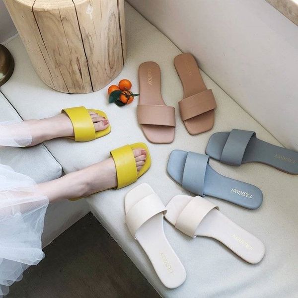 

plus size slippers women's household non-slip flat slippers fashion wild holiday soft bottom comfortable female slippers 42 43 y1123, Black