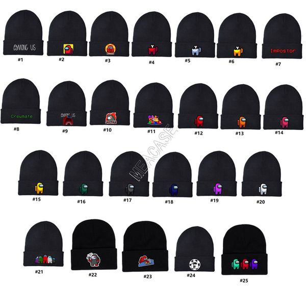 

among us game beanie cap warm winter knitted caps hat student boy girls black crochet cap tuque ski earmuffs beanies woolen bonnet d121102, Yellow