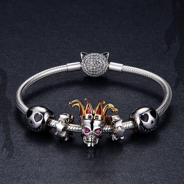 

bamoer 925 стерлингового серебра joker joker thost bears charm fit оригинальный серебряный браслет браслет хэллоуин фестиваль коллекции sqcs, Bronze;silver