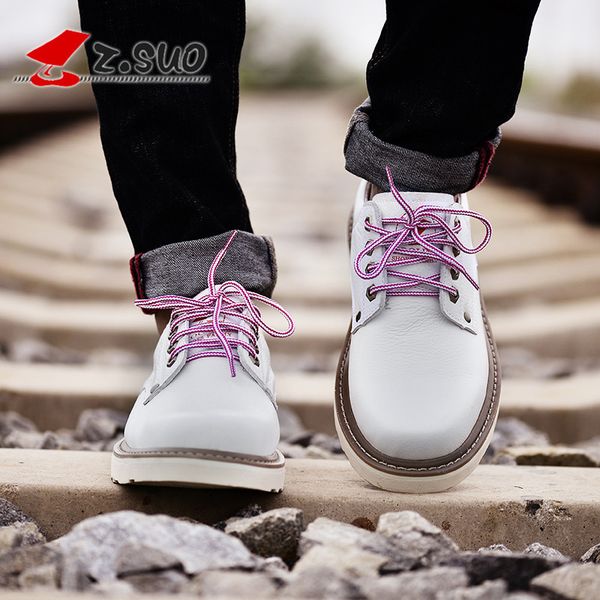 

walking rope men's casual autumn and winter work clothes trend white shoes for men zs16207 c1212, Black;white