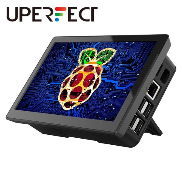 

monitors []raspberry pi 7 touch screen display with case - 1024x600 support, type-c, ips 178° ultra-wide view angle monitor cooli