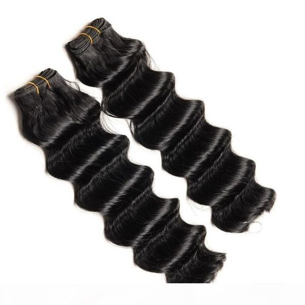 

jet black color deep wave human hair weaves wholesale 1price 100g lots double weft human hair bundles 10a virgin hair extension