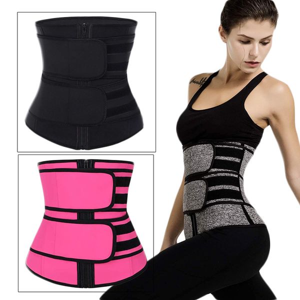 

women's waist trainer sports neoprene heating waist waist and abdomen shaping clothes black double belt