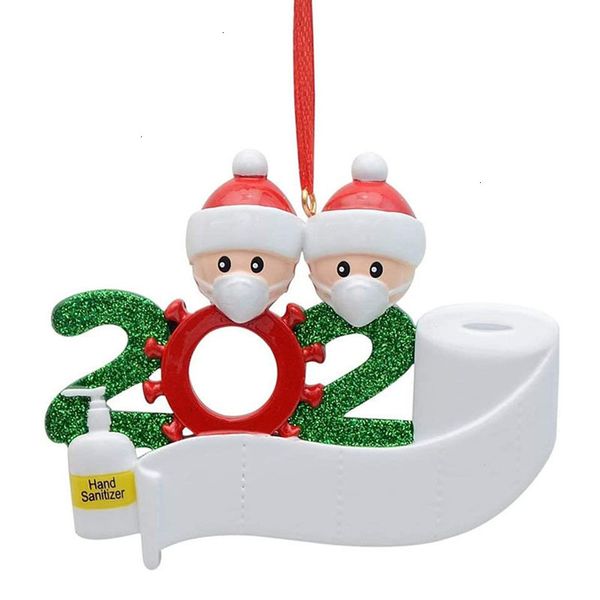 

factoryya8pbirthdays gift christmas dhl party decoration 2020 quarantine product personalized family of 2/3/4/5/6/7 ornament pandem