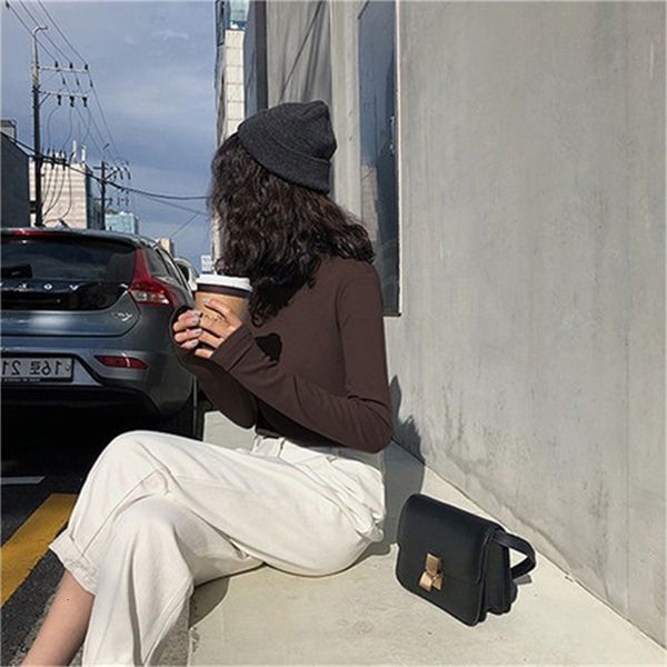 

2021 new bottoming female autumn and winter fashion foreign gas new korean of the high collar shirt lw0c, White