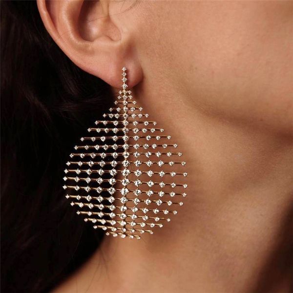 

luxury beaded crystals gold women charm earrings 2021 fashion female jewelry earrings accessories, Golden