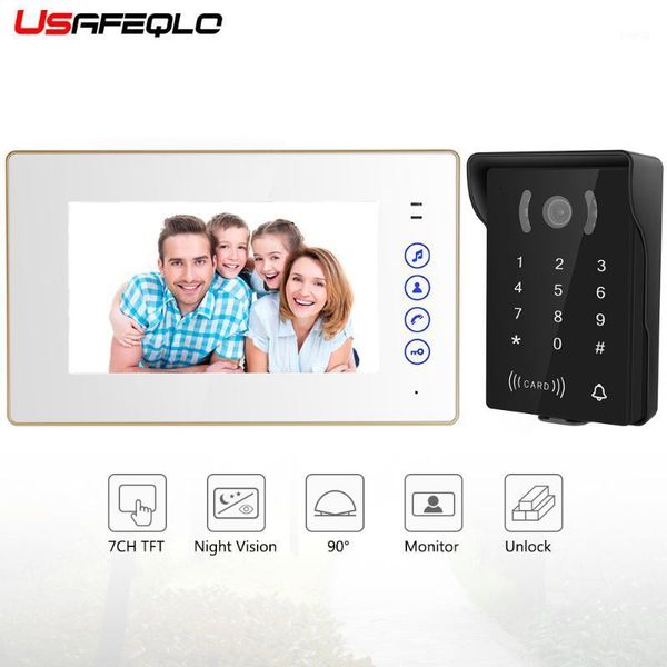 

video door phones usafeqlo 7'' tft lcd wired phone visual intercom speakerphone system with waterproof outdoor ir camera1