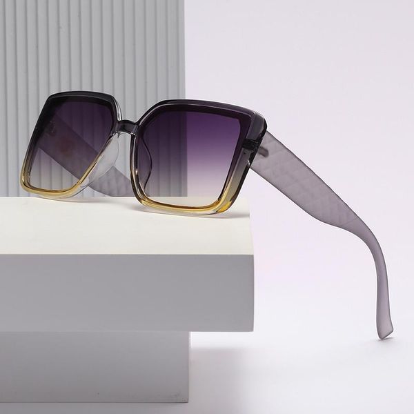 

2021 New Arrivals Trendy Sunglasses Men Woman Oversized Square Frame Brand Design Vintage Retro Gradient Diving Fishing Glasses, White;black
