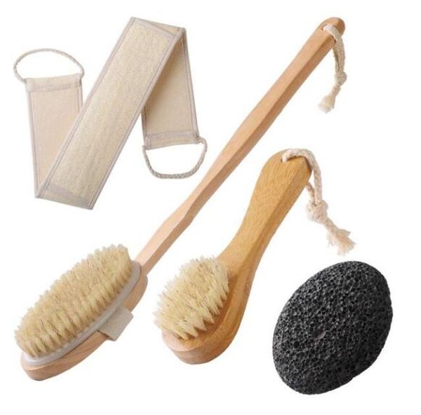 

delsmile деревянная ванна щетка длинная ручка деревянная задняя массажная ванна кисти для тела чистая кисть натуральная щетина кузова сухой