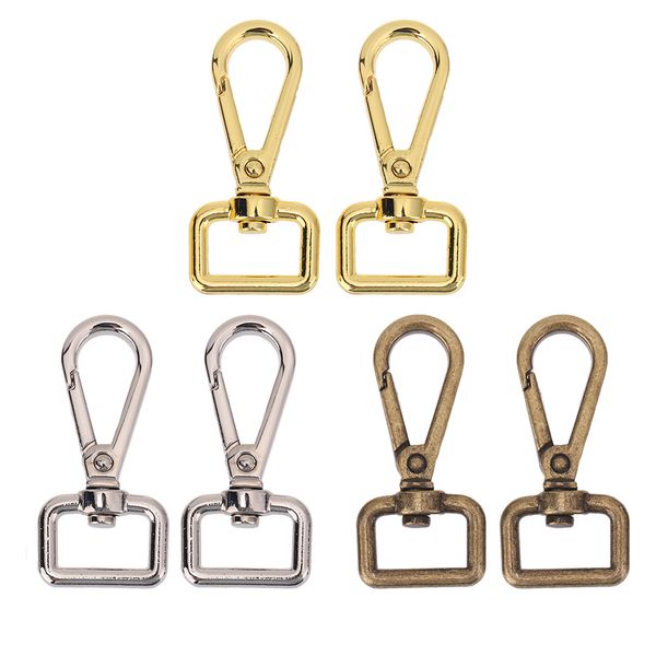 

vintage metal luggage dog buckle 4pcs snap hook bag hanger lobster clasp diy sewing handmade key chain buttons, Slivery;black