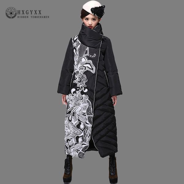 

warm white duck feather coat sim turtleneck long winter jacket women down parka 2020 goose feather plus size outerwear ss939 c1204, Black