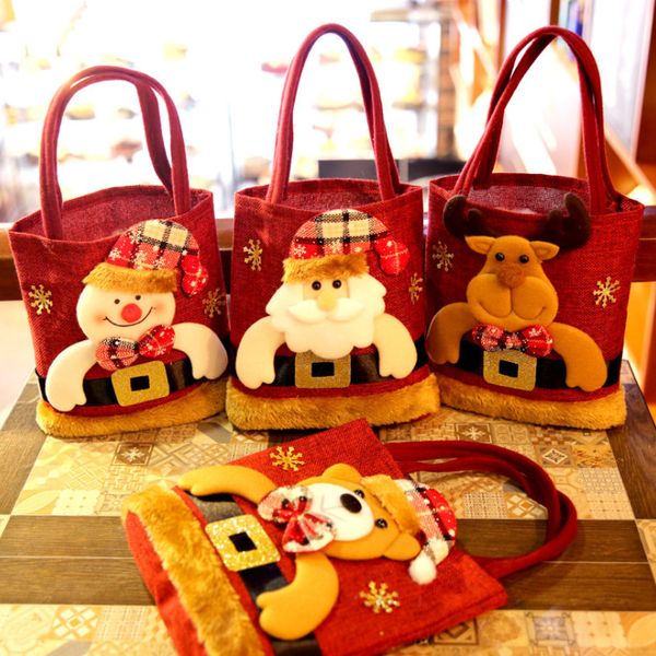 Последний размер 22x20cm, рождественский старик стиль, рождественские подарочные сумки, рождественские снежинки нетканые конфеты сумка, бесплатная доставка