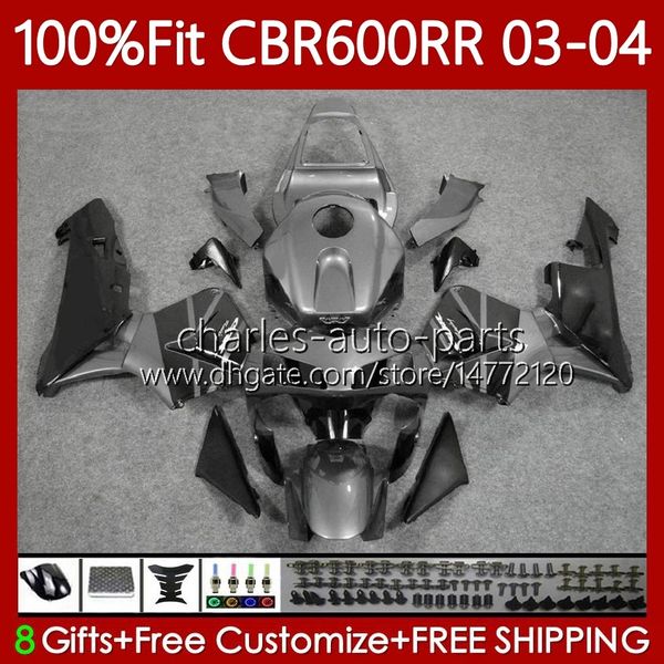 Spritzgießkörper für Honda CBR 600 RR CC F5 600F5 03-04 Körperarbeit 71NO.49 schwarz grau CBR-600 CBR600 RR CBR600RR 03 04 CBR 600RR 600CC CBR600F5 2003 2004 OEM-Verkleidung